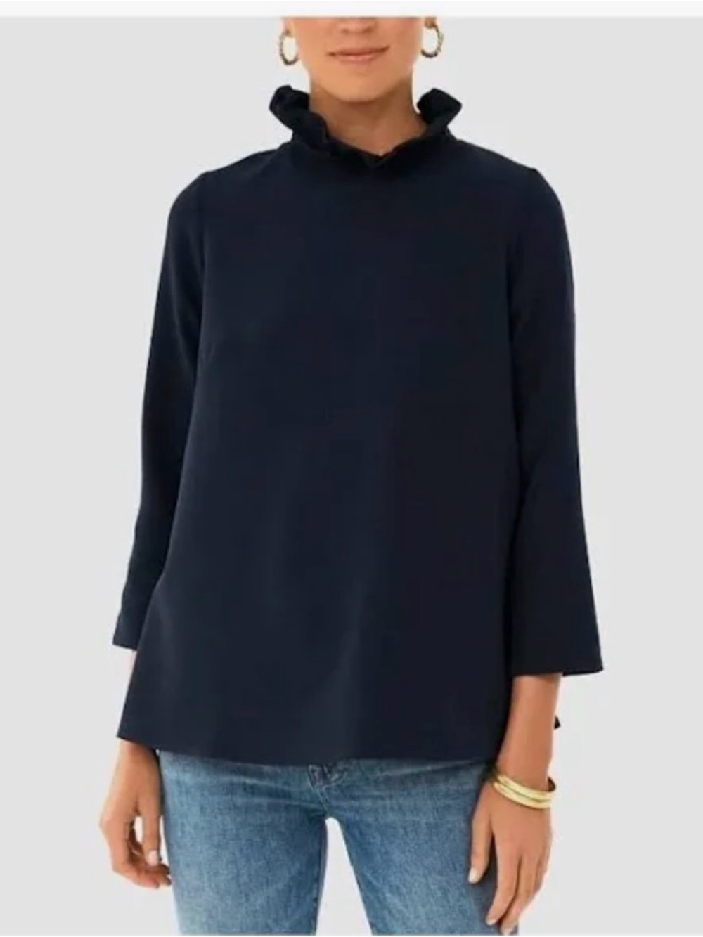 Tuckernuck Faye blouse, navy, size medium